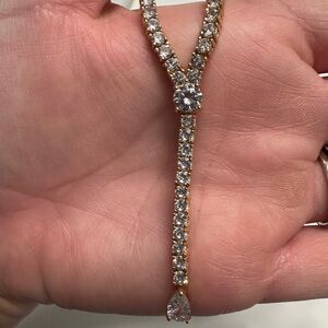 Adjustable Gold plated sterling silver Y-necklace